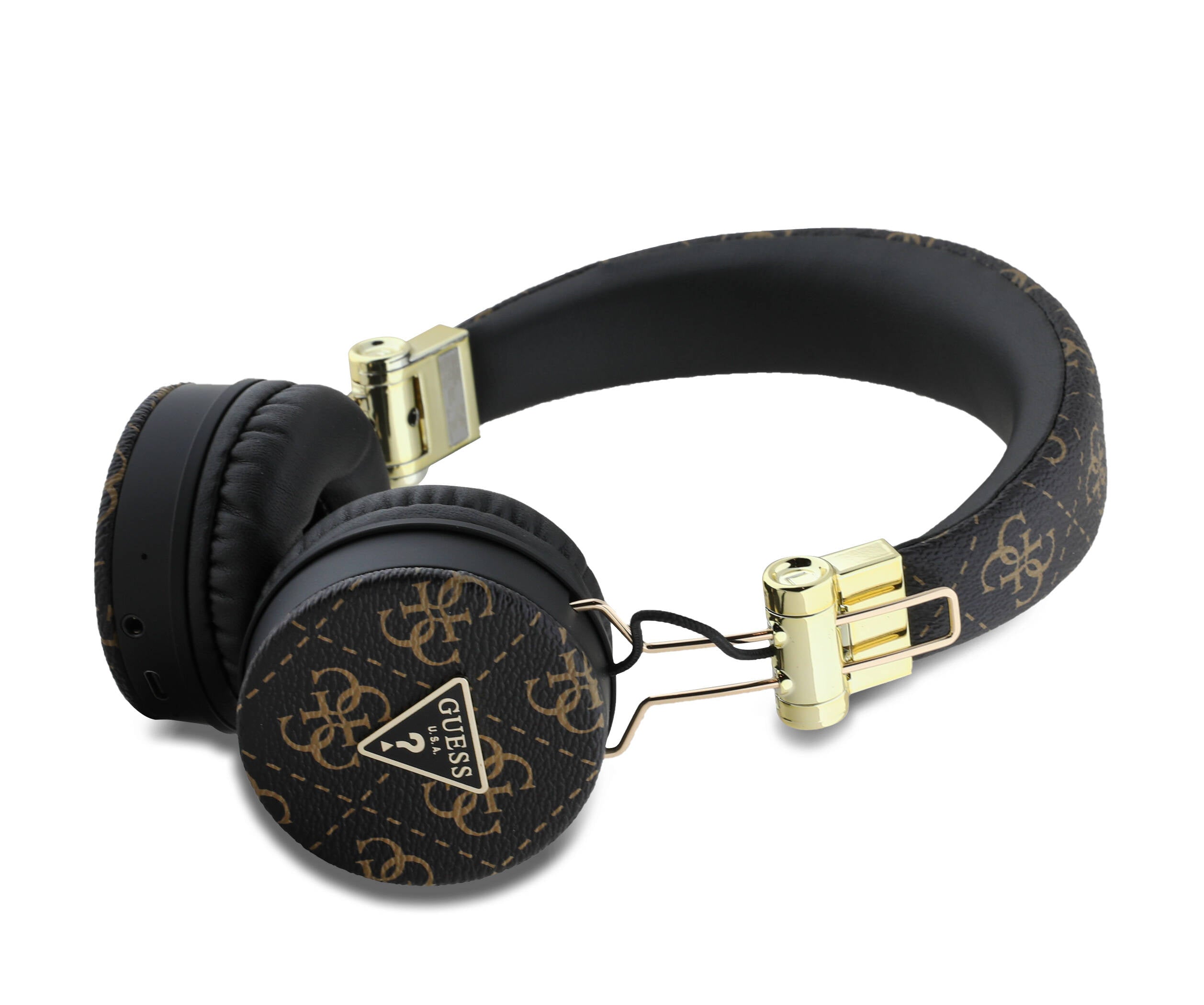 Guess Orjinal Lisanslı PU Desenli Metal Üçgen Logolu Kulak Üstü Bluetooth Kulaklık - 2 Guess Orjinal Lisanslı PU Desenli Metal Üçgen Logolu Kulak Üstü Bluetooth Kulaklık - 2